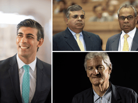 Rishi Sunak, Sri and Gopi Hinduja and Sir James Dyson have all placed on this year’s Sunday Times Rich List. (Credit: Getty Images)