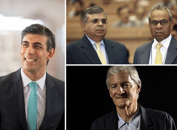 <p>Rishi Sunak, Sri and Gopi Hinduja and Sir James Dyson have all placed on this year’s Sunday Times Rich List. (Credit: Getty Images)</p>