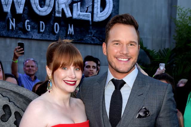 Bryce Dallas Howard and Chris Pratt arrive at the premiere of Jurassic World: Fallen Kingdom at the Walt Disney Concert Hall on June 12, 2018 in Los Angeles, California  (Photo by Kevin Winter/Getty Images)
