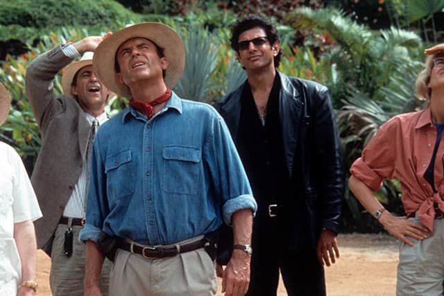 Sam Neill, Jeff Goldblum and Laura Dern in Jurassic Park (1993) (Photo: Universal Pictures)