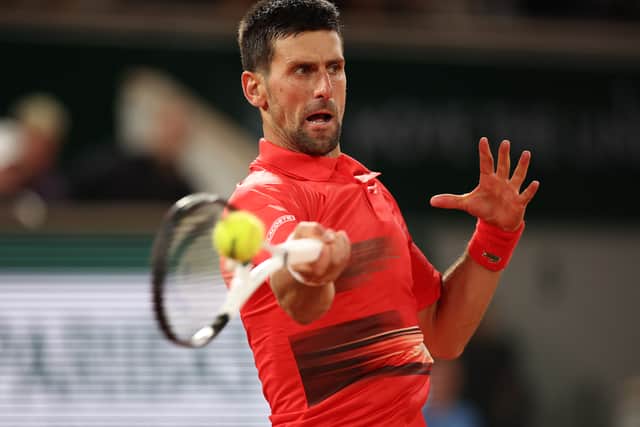 Novak Djokovic in action at the French Open 