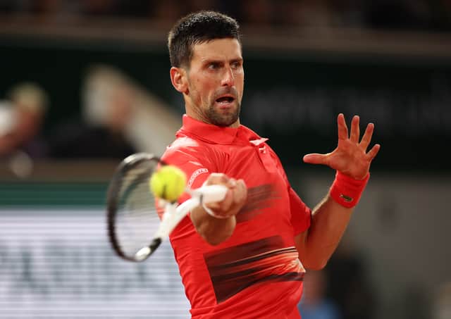 Novak Djokovic in action at the French Open 