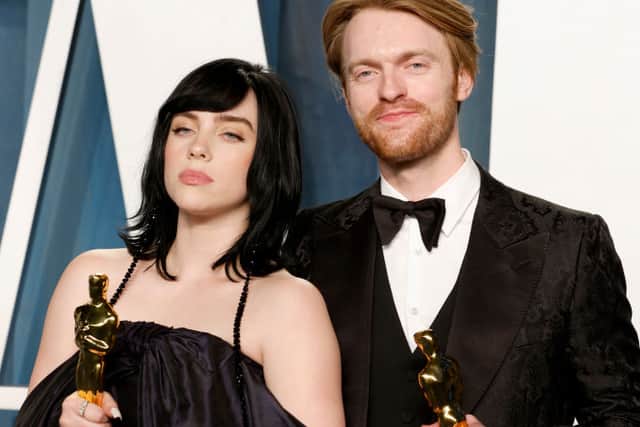 Billie Eilish and Finneas attend the 2022 Vanity Fair Oscar Party hosted by Radhika Jones at Wallis Annenberg Center for the Performing Arts on March 27, 2022 in Beverly Hills, California. (Photo by Frazer Harrison/Getty Images)