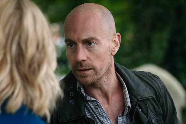 Tom in an intense face to face with Nikki in Silent Witness