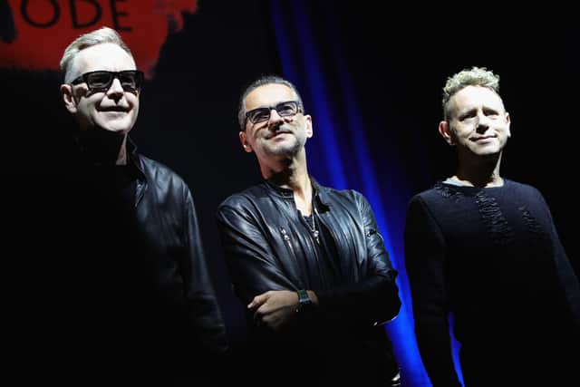 Andy Fletcher, Dave Gahan and Martin Gore were the most recent lineup of Depeche Mode. (Credit: Getty Images)