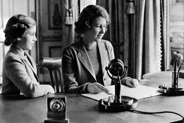 Queen Elizabeth II, or Princess Elizabeth as she was then, made her first radio broadcast in October 1940 during the Second World War.
