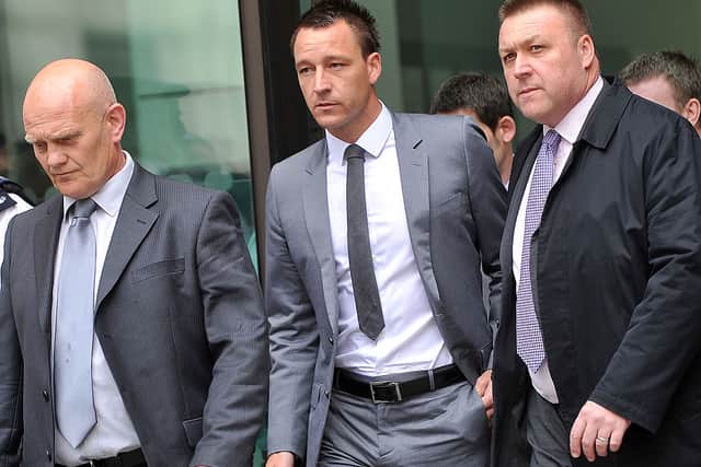 John Terry leaves court after a not guilty verdict was reached of his alleged racial abuse trial on July 13, 2012 in London, England (Photo by Bethany Clarke/Getty Images)