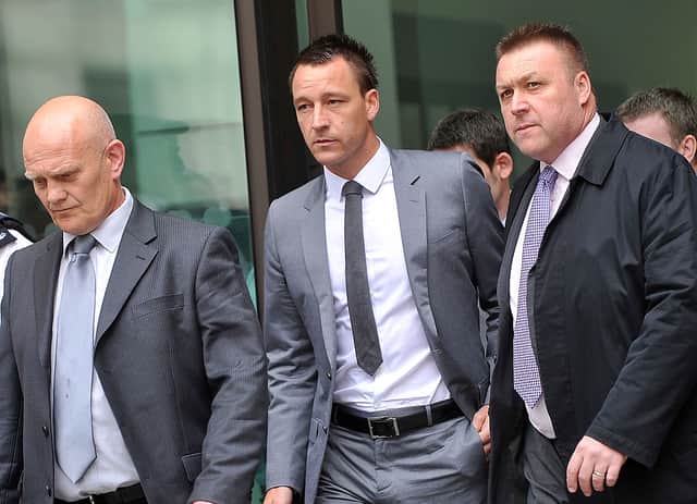John Terry leaves court after a not guilty verdict was reached of his alleged racial abuse trial on July 13, 2012 in London, England (Photo by Bethany Clarke/Getty Images)
