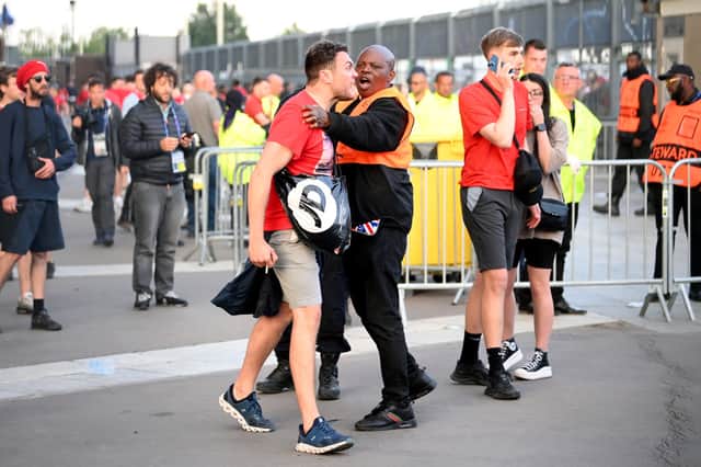 Liverpool fans were unable to enter the Stade de France on May 28, 2022 in Paris, France (Photo by Matthias Hangst/Getty Images)