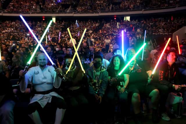 Fans attend the panel for The Mandalorian at Star Wars Celebration in Anaheim, California on 28 May 2022 (Photo: Jesse Grant/Getty Images for Disney)