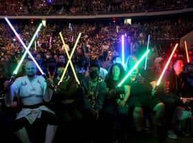 Fans attend the panel for The Mandalorian at Star Wars Celebration in Anaheim, California on May 28, 2022 (Photo: Jesse Grant/Getty Images for Disney)