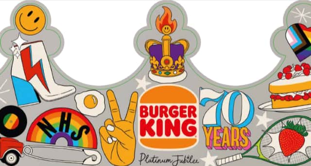 Burger King has also designed special cardboard crowns for the Platinum Jubilee