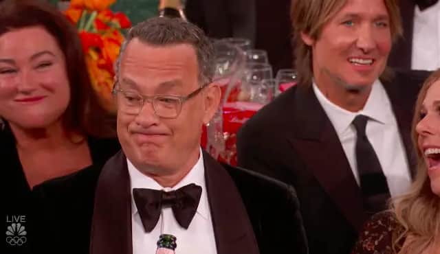 The clip of Tom Hanks went viral after the awards ceremony (Photo: NBC)