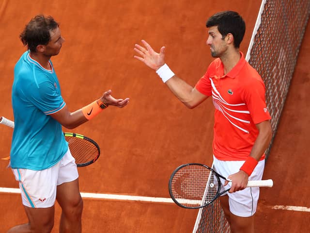 Nadal, left, and Djokovic, right, will come face to face in French Open quarter final. 