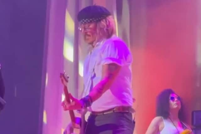 Johnny Depp surprised fans at a Jeff Beck gig in Sheffield (Photo: @theemilycarroll Instagram)