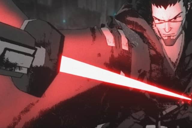 A heavily stylised, animated depiction of a Sith Lord (Credit: Lucasfilm/Disney+)