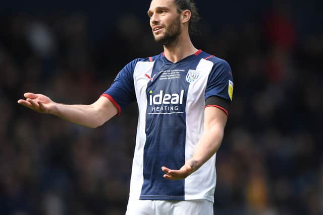 Andy Carroll in a match between West Bromwich Albion and Stoke City at The Hawthorns on April 09, 2022 (Photo by Tony Marshall/Getty Images)