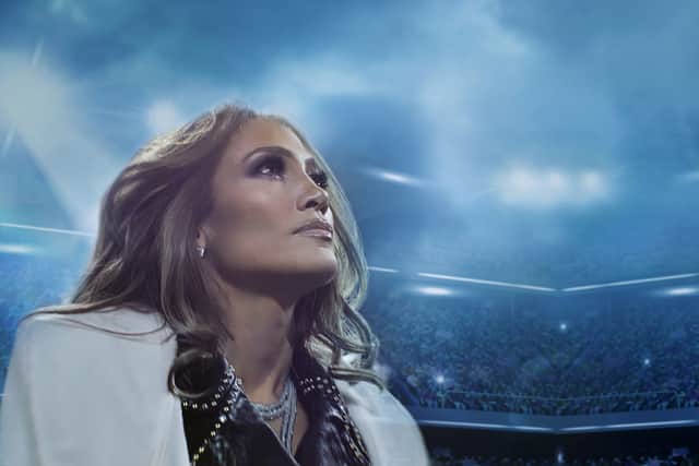 Jennifer Lopez at the Superbowl Halftime show (Credit: Netflix)