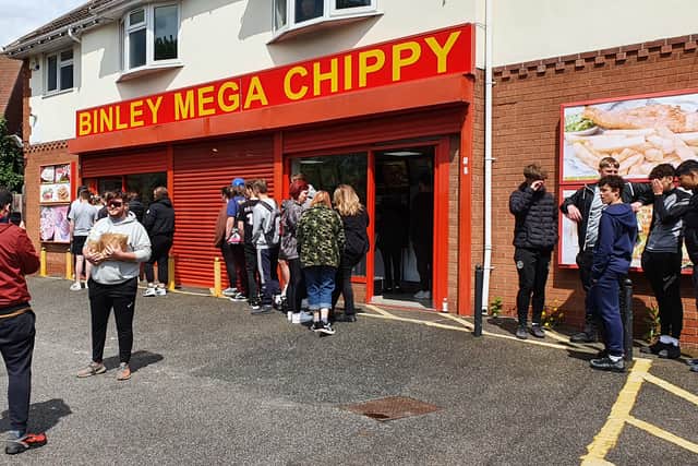 Many had pictures taken outside the now famous chip shop 