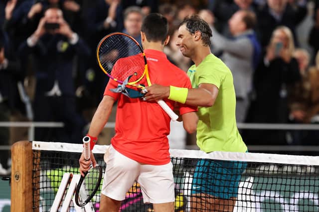 Nadal and Djokovic after their 4-hour quarter final match