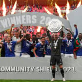 Leicester winning Community Shield in 2021