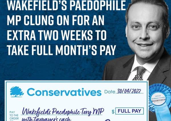 An attack ad purchased by the Labour Party which ran on Facebook, targeting voters in Wakefield 