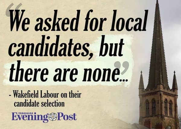 An attack ad purchased by the Conservative Party highlighting the selection controversy surround Labour’s candidate for the Wakefield by-election