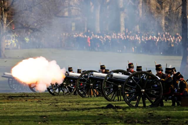Horse drawn World War One artillery guns are used for the gun salutes in London parks (image: AFP/Getty Images)