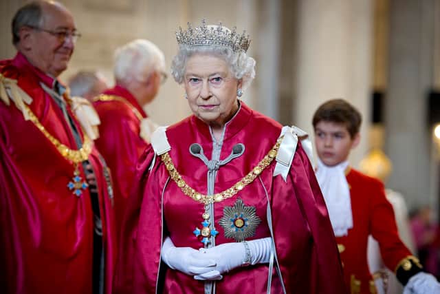 Queen Elizabeth II attends a service for the Order of the British Empire at St Paul's Cathedral on March 7, 2012