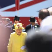 It has been confirmed the Queen won’t attend the Epsom Derby. She is pictured here  arriving ahead of the Investec Derby Festival 2017 at Epsom Downs Racecourse. 
