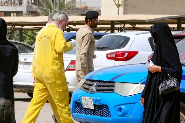 British geologist Jim Fitton arrives at a  courthouse in the Iraqi capital Baghdad (Pic: AFP via Getty Images)
