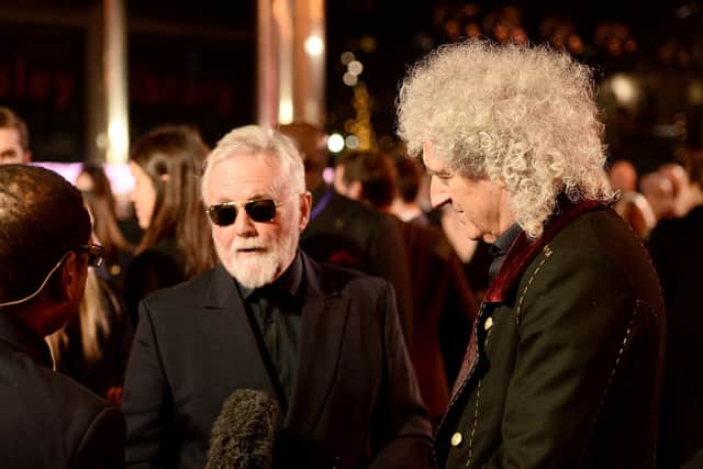 Roger Taylor (L) and Brian May attend the World Premiere of ‘Bohemian Rhapsody’ at SSE Arena Wembley on October 23, 2018 in London, England (Photo by Eamonn M. McCormack/Eamonn M. McCormack/Getty Images for Twentieth Century Fox )