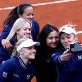 The Great British tennis team at the BJK Cup in April 2022