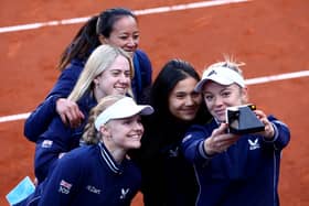 The Great British tennis team at the BJK Cup in April 2022