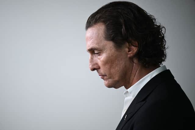 Matthew McConaughey, a native of Uvalde, Texas, has been meeting with Senators to discuss gun control reform following the mass shooting at Robb Elementary School (Photo by BRENDAN SMIALOWSKI/AFP via Getty Images)