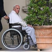 Pope Francis, seated in a wheelchair following knee treatment in June 2022 (Pic: AFP via Getty Images)