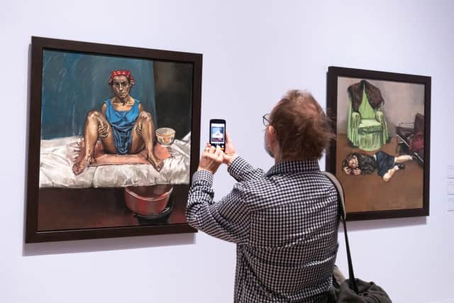 Visitors attend as Tate Britain opens UK’s largest ever retrospective dedicated to Portuguese visual artist Paula Rego at the Tate Britain on July 05, 2021 in London, England (Photo by Tim P. Whitby/Getty Images)