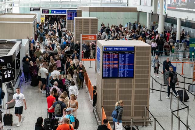 Passengers have slammed an "unacceptable" sighting on Bristol Airport's departure board as flight would be "quicker by train". (Photo: SWNS)