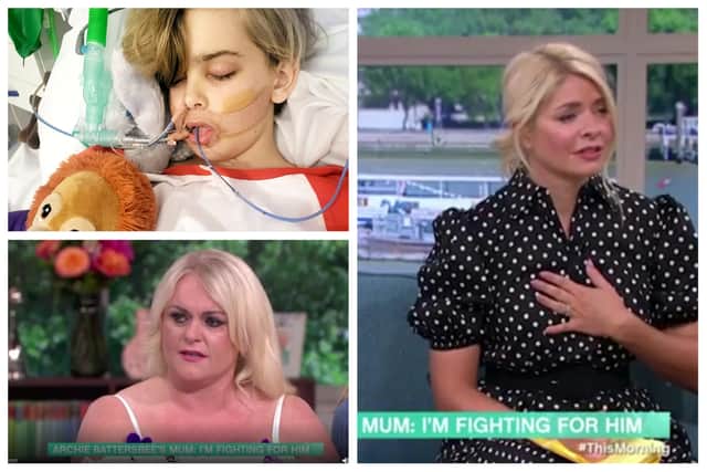 Hollie Dance, mum of Archie Battersbee speaking on This Morning to Holly Willoughby and Phillip Schofield