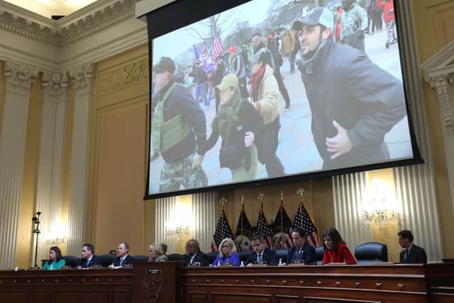 The Select Committee showed videos of the rioters on 6 January (Photo: Getty Images)