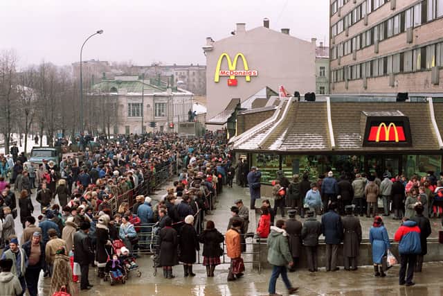 The first McDonald’s opening in Moscow on 31 January, 1990 (Pic: AFP via Getty Images)