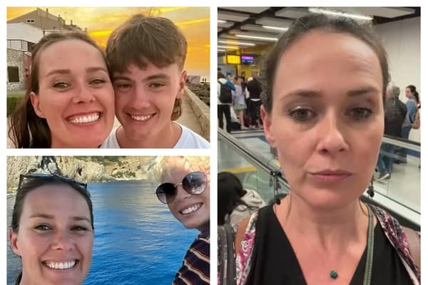 Charlotte Moss, 43, finally managed to secure a booking for a hotel in Majorca on her fourth attempt through WizzAir - but it cost her £3,700 (SWNS)