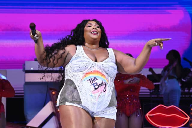 Lizzo performs live from Miami Beach at the Platinum Studio for American Express UNSTAGED Final 2021 Performance at Miami Beach EDITION on December 04, 2021 in Miami Beach, Florida. (Photo by Bryan Bedder/Getty Images for American Express)