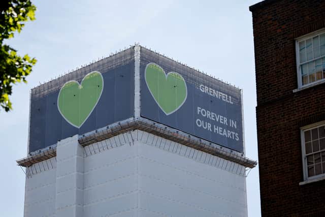  Grenfell Tower in London, where a fire broke out in June 2017 and killed 72 people.