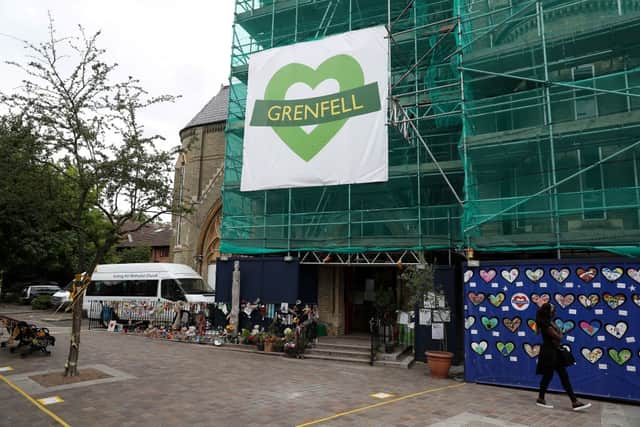 The green heart-shaped symbol is used to remember victims of the Grenfell fire (Photo: Getty Images)