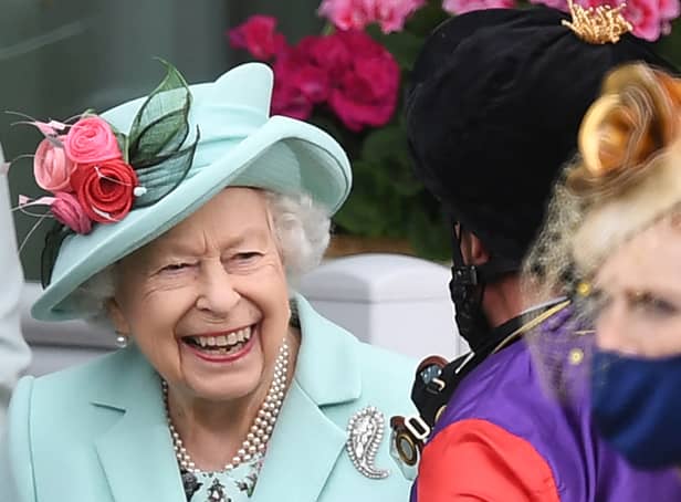 <p>Queen Elizabeth II at Royal Ascot 2021.</p>