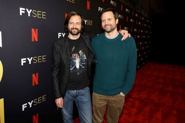 (L-R) Matt Duffer and Ross Duffer attend as Netflix Hosts “Stranger Things” Los Angeles FYSEE Event at Netflix FYSee Space on May 27, 2022 in Los Angeles, California. (Photo by Kevin Winter/Getty Images)