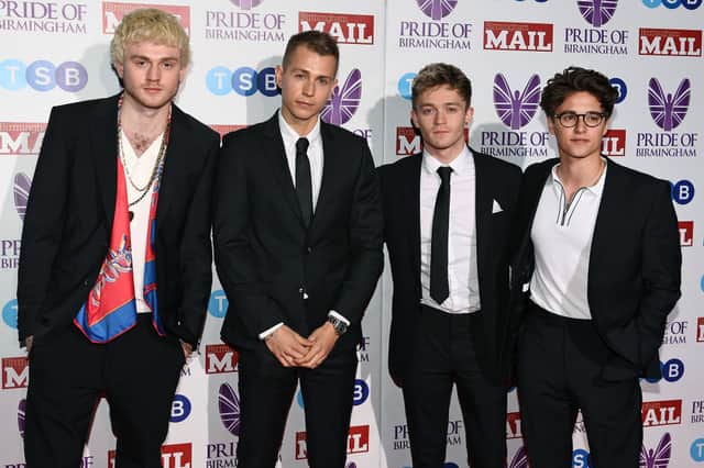 (L-R) Tristan Evans, James McVey, Connor Ball and Bradley Simpson of The Vamps attend The Pride of Birmingham Awards, in partnership with TSB at University of Birmingham on March 26, 2019 in Birmingham, United Kingdom. (Photo by Jeff Spicer/Getty Images)