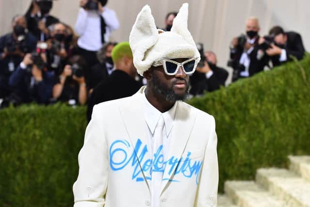 US designer Virgil Abloh arrives for the 2021 Met Gala (Photo by ANGELA WEISS/AFP via Getty Images)