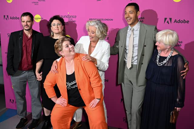 Bryan Mason, director Sophie Hyde, Emma Thompson, writer Katy Brand, Daryl McCormack and producer Debbie Gray attend the “Good Luck to You, Leo Grande” premiere at Sundance Film Festival (Pic: Getty Images) 